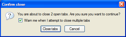 Firefox's Dialog Box when closing multiple tabs