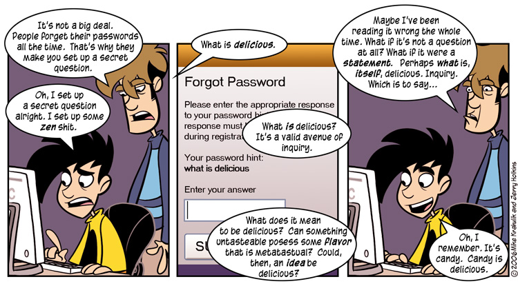 Penny Arcade on Security Questions